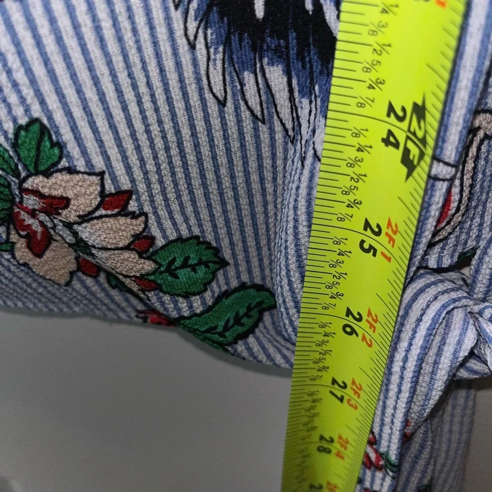 Floral Crane Striped Blouse Sz 2X - Picture 8 of 8